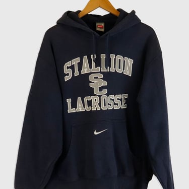 Vintage Nike Stallion Lacross Vinyl Hooded Sweatshirt Sz L
