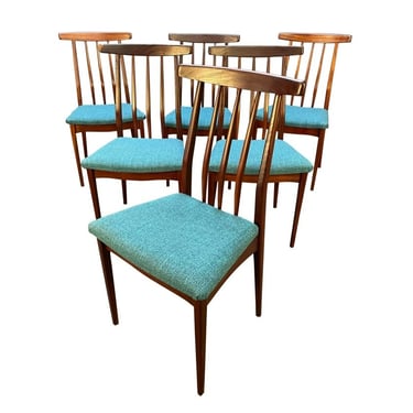 Set of 6 Vintage British Mid Century Modern Teak Dining Chairs by A. Younger Ltd. 