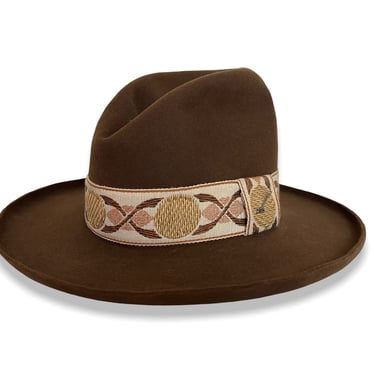 Vintage STETSON Cowboy Hat ~ size 7 3/4 ~ Pencil Curl ~ Gus / Tom Mix ~ Wide Brim ~ Western ~ 5X Beaver ~ Fur Felt 