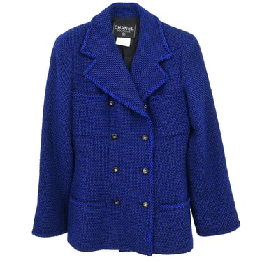 Chanel 1995 Double Breasted Jacket Navy #38