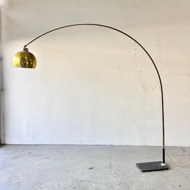 70’s / 80’s Mid Century Modern to Postmodern Brass Arc Floor Lamp 