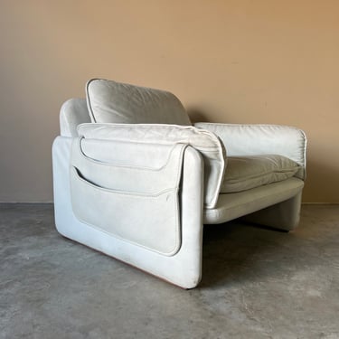 70's Postmodern De Sede Switserland Ds- 61 White Leather Lounge Chair 
