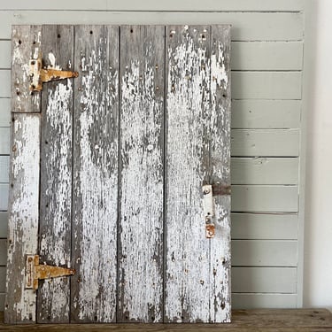 Antique Barn Door Chippy White Authentic Small Rustic Barn Door Silo Door Wood Wall Hanging Modern Farmhouse Industrial Cottage Salvaged 