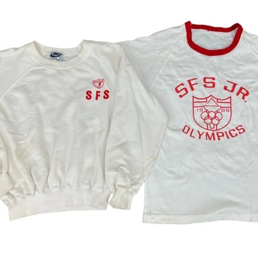 Vintage 80's Nike SFS Jr Olympics Sweatshirt & Ringer T-Shirt Large