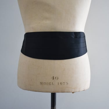 1980s/90s Black Satin Cummerbund 