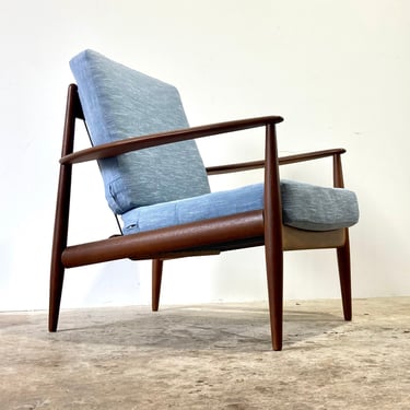 Vintage Danish Modern 1950s Danish Teak Lounge Chair by Grett Jalk Poul Deninnson for France Daverkosen 
