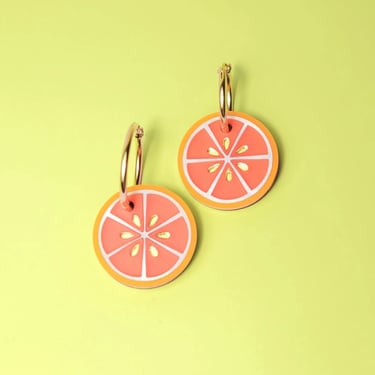 Blood Orange | Dangly Hoop Earrings