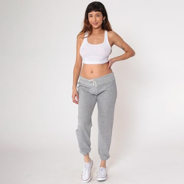Vintage 80s Grey Sweatpants Retro Track Pants Old School Jogging Track Suit Gym Running 1980s Sports Retro Warm Up Small Medium Petite 