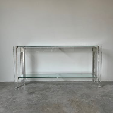 Vintage  Two - Tier Lucite Console Table 