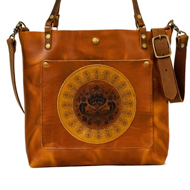 The Classic Leather Tote Bag | Leather Purse | Crossbody Bag | Made in USA | Folk Art Limited Edition Classic Leather Purse 