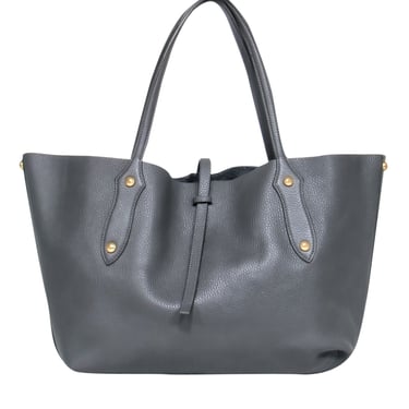 Annabel Ingall - Grey Pebble Leather Tote Bag w/ Gold-Toned Hardware