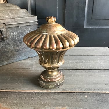 19th C French Gilded Finial, Large Gesso Wood Finial Mount, Antique, Architectural, Chateau Decor 