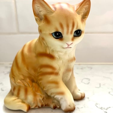 Lefton Tubby Striped Orange Porcelain Vintage Kitten Figurine #H236 by LeChalet