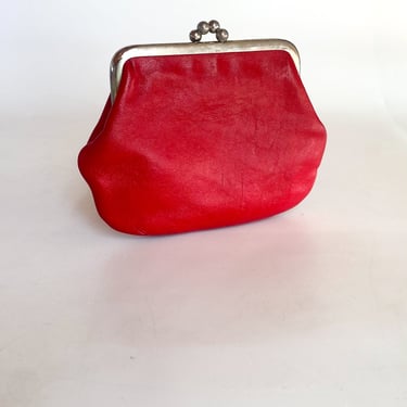 1980s Red Leather Coin Purse