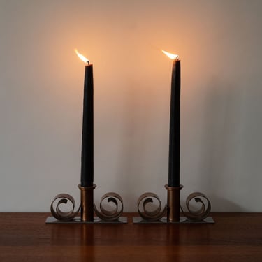 Art Deco Metal Candlesticks