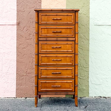 Handsome Faux Bamboo Tall Chest