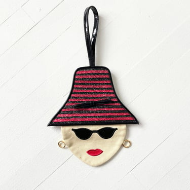 Vintage Lulu Guinness Lady with Hat Bag 