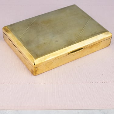 Vintage English Large Brass Cigarette Case