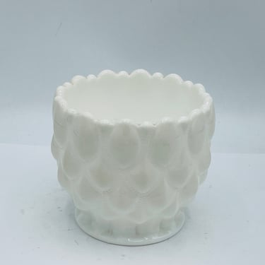 Vintage  Fostoria White  Milk Glass Vase, Bowl  or Planter 