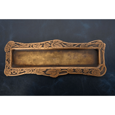 Marshall Field & Co. Antique Floral Ivy Bronze Pen Tray, Circa 1910