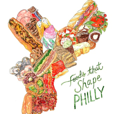 Foods That Shape Philadelphia Watercolor 9"x12" Watercolor Print