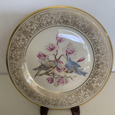 Lenox Limited Edition Boehm 1972 Mountain Bluebirds Collector's Plate, gifts for collectors, cherry blossom plate, decorative wall plates 