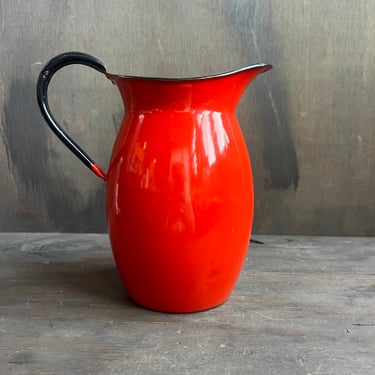 Red Vintage Asahi Japan Pitcher