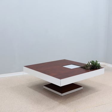 Vintage teak coffee table with plant holder 1960s 