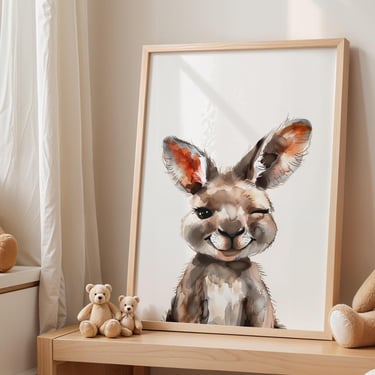 Adorable Kangaroo Nursery Art: Framed Posters, Prints, Sherpa Blanket, Pillow Buddy 