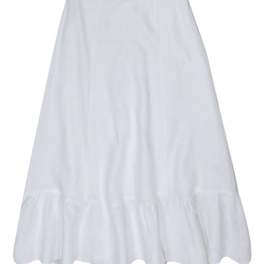 Reformation - White Linen Midi Skirt Sz 6