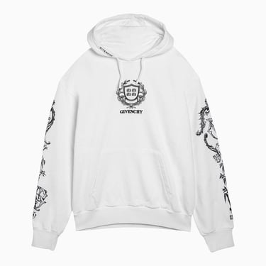 Givenchy White Hoodie With Logo Embroidery Men