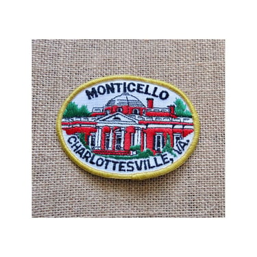 Vintage Monticello Patch - Charlottesville Virginia Retro Iron On VA State Patch 