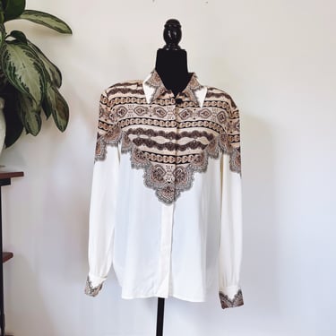 Vintage Adrianna Papéll Silk Blouse 