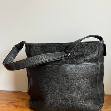 vintage 1990s Coach 4920 black leather pocket shopper Sonoma travel shoulder bag purse crossbody 