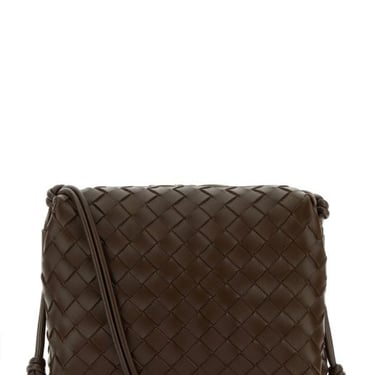 Bottega Veneta Woman Brown Leather Small Loop Crossbody Bag