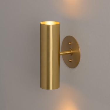 Up and Down Modern Brass Wall Sconce - Brass Light Fixture - Mid-Century Modern - Cylinder Light Fixture 