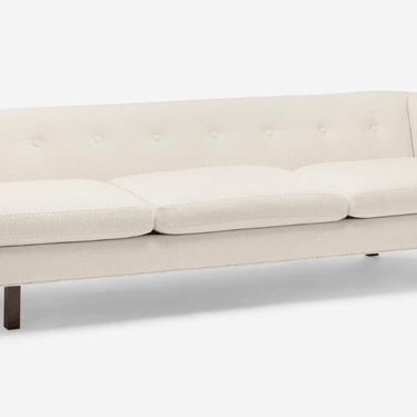 Edward Wormley for Dunbar – Model 2410 Sofa in Ivory, Mid-Century Modern Design