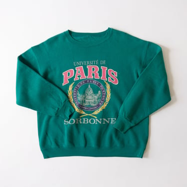 Vintage Paris Sorbonne Teal Crewneck