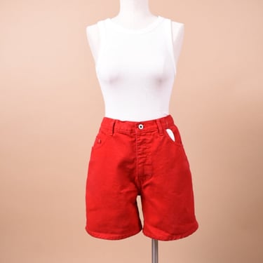 Red 90s Jean Shorts By C'est Toi, M