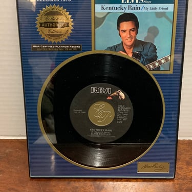 Elvis Kentucky Rain Framed 45 Record 