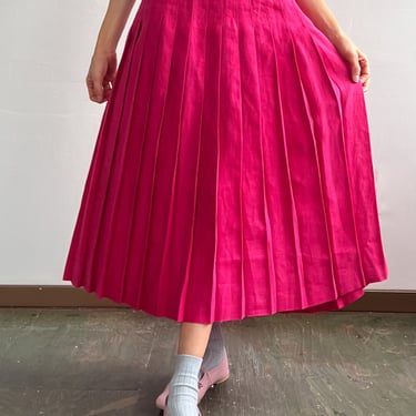 Hot Pink Pleated Skirt (M)