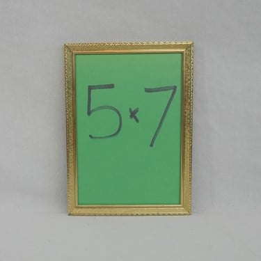 Vintage Picture Frame - Gold Tone Metal w/ non-glare Glass - Tabletop or Wall - Holds 5