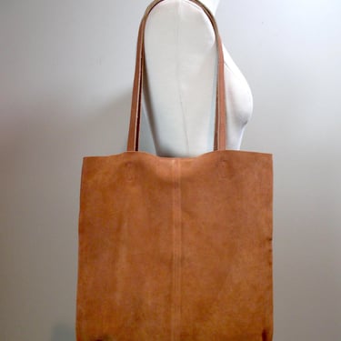 World Market Double Strap Carryall Vintage Oversized Suede Shoulder Bag Tan Burnt Sienna Leather City Tote Large Purse Laptop Commuter Bag 