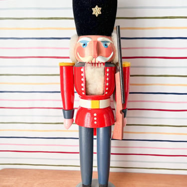 Original Vintage East German Nutcracker. Erzgebirge Expartic Vero 16" Soldier. Christmas Nutcracker from German Democratic Republic. 