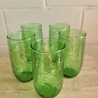 Set of 5 Green Libby Water Glasses