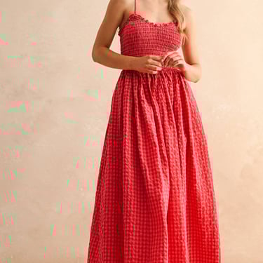 GINGHAM PRINT DRESS