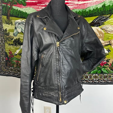 Vintage LANGLITZ LEATHERS Columbia Motorcycle Jacket size 42XLL Goatskin 