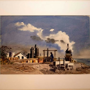 Tom Craig Signed Along the Waterfront Signed Watercolor Painting 