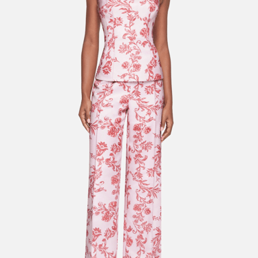 Kerina Bustier - Pink Floral Damask Taffeta Faille (Copy)