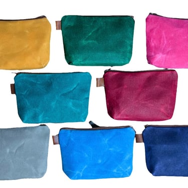 Seasonal Colors | Handmade Waxed Canvas Zipper Pouch | Ready to Ship 